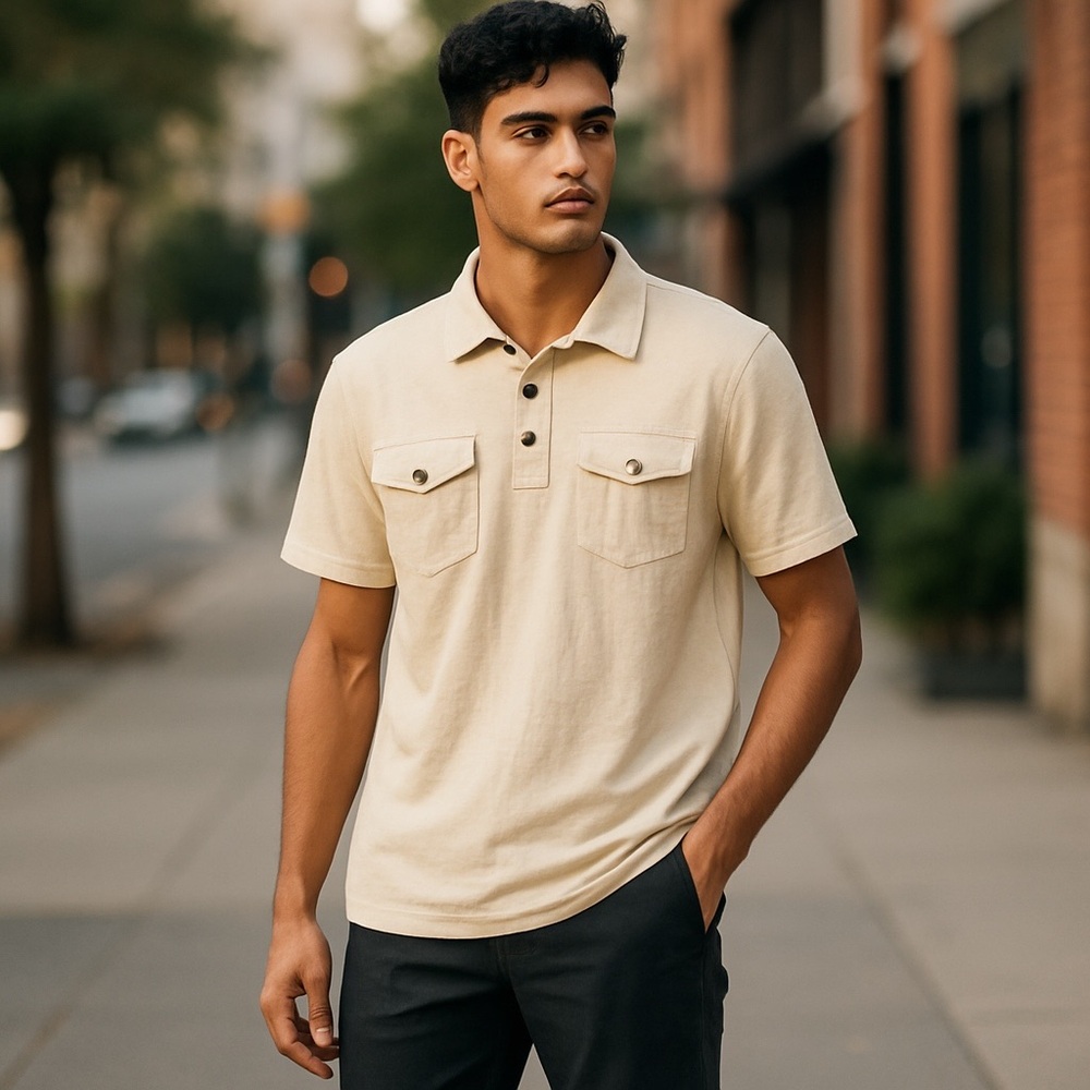 Banana Republic Cream Polo Shirt Classic Style